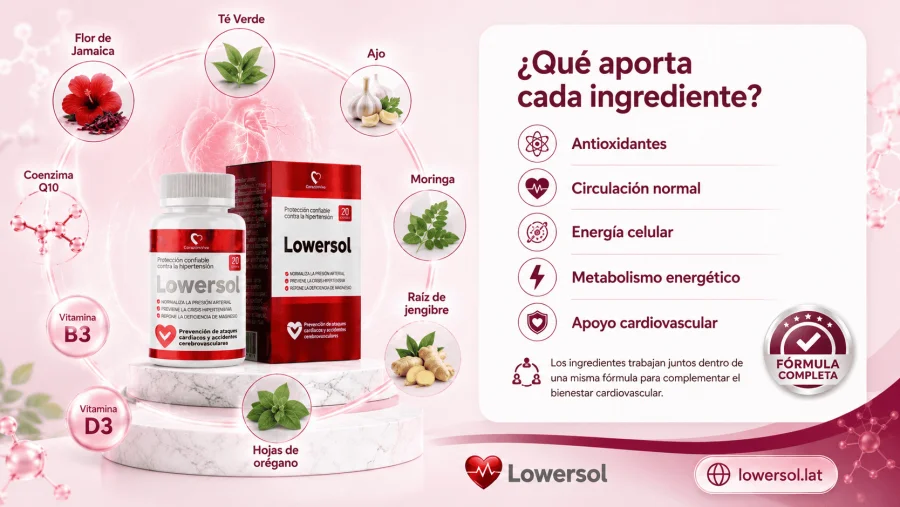 Lowersol — qué aporta cada activo de la fórmula